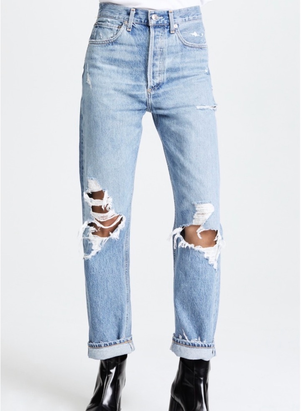 Agolde 90s mid rise loose fit distressed jeans size 30 EUC